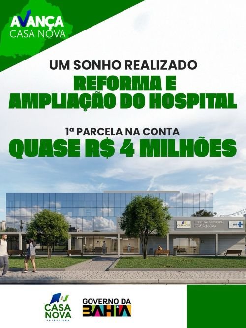 1ª Parcela na Conta: Gestão Anisio Viana realiza sonho histórico do casanovense e garante obra transformadora do Hospital junto ao Governo do Estado