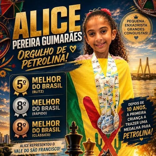 Atleta de Petrolina se destaca entre as melhores enxadristas do Brasil